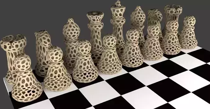 Chess Set - Voronoi Style Free 3D print model