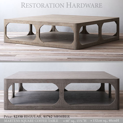 RH MARTENS SQUARE COFFEE TABLE 3D model