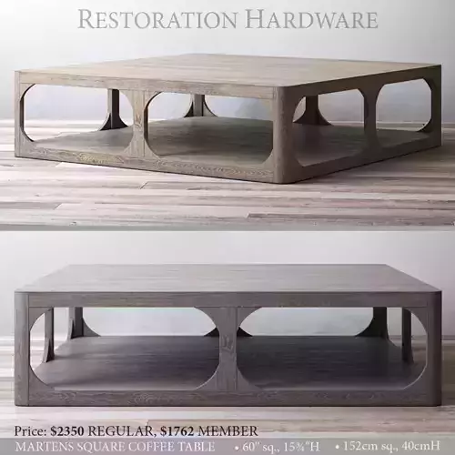 RH MARTENS SQUARE COFFEE TABLE 3D model