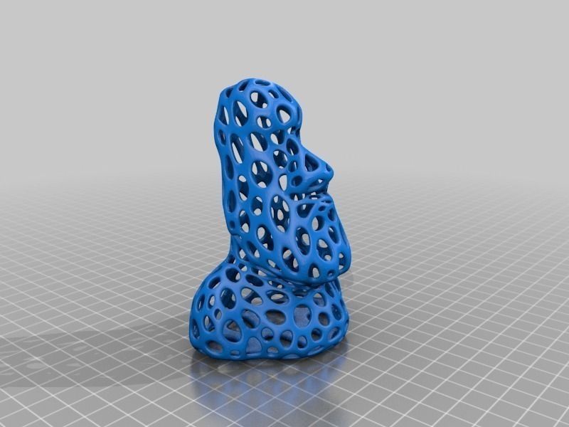 Moai - Voronoi Style Free 3D print model_1