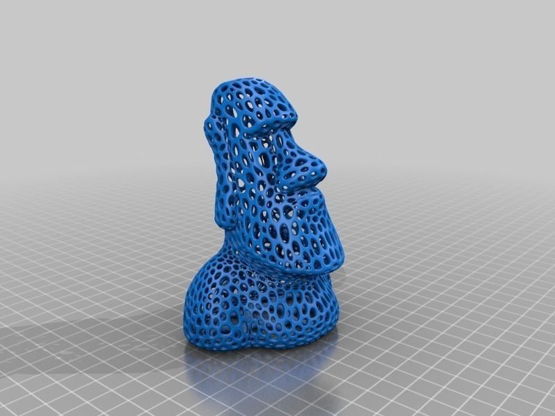 Moai - Voronoi Style Free 3D print model_3