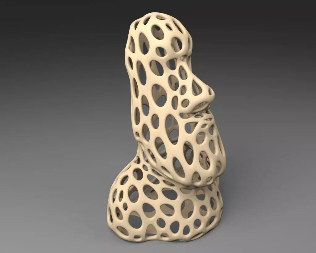 Moai - Voronoi Style Free 3D print model_0
