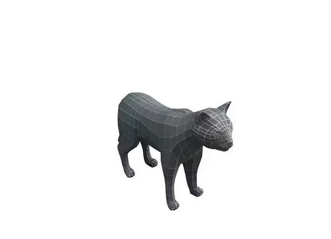 Base Mesh Cat - Low Poly  Low-poly 3D model