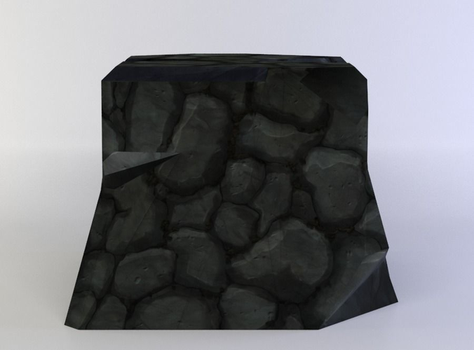 Black rock Low-poly 3D model