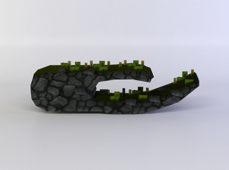 Floating cave Low-poly 3D model