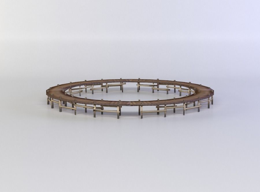 War circle Low-poly 3D model_0