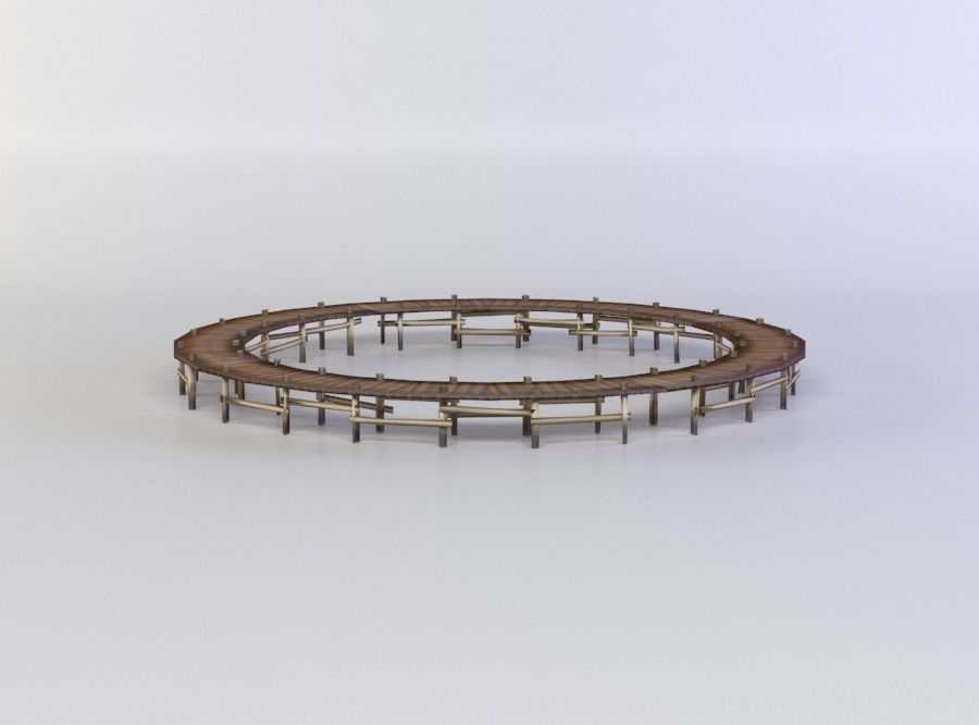 War circle Low-poly 3D model_2