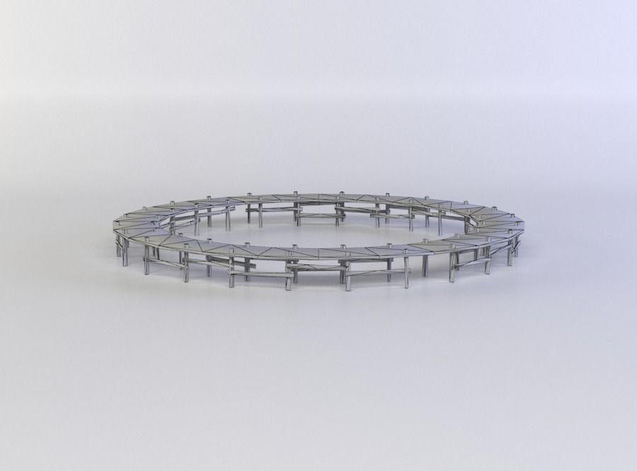 War circle Low-poly 3D model_5