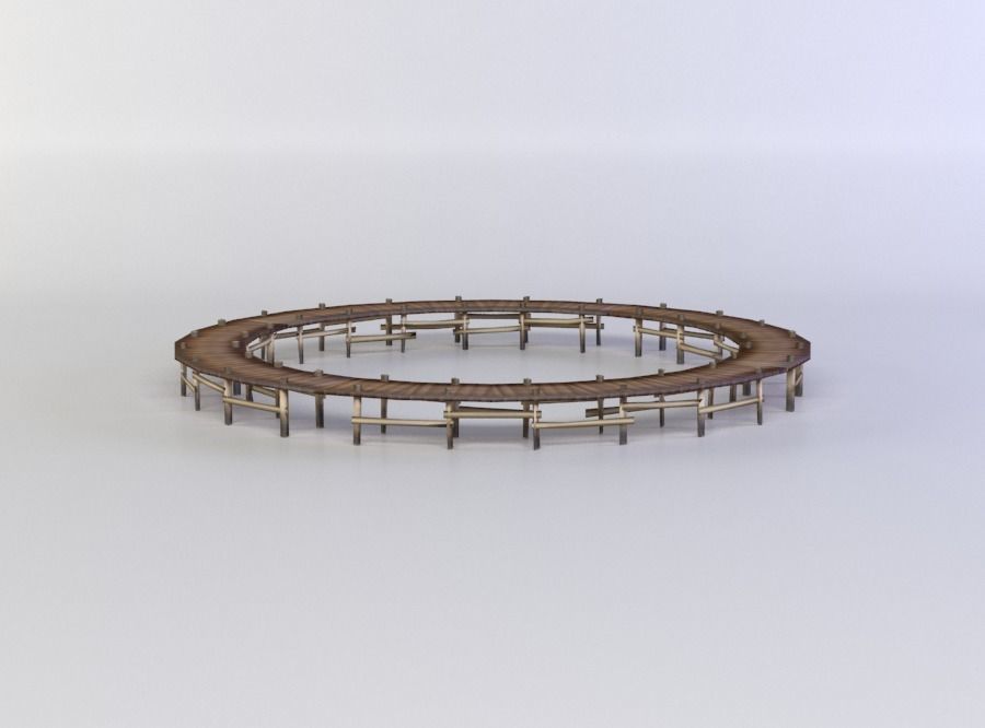 War circle Low-poly 3D model_1