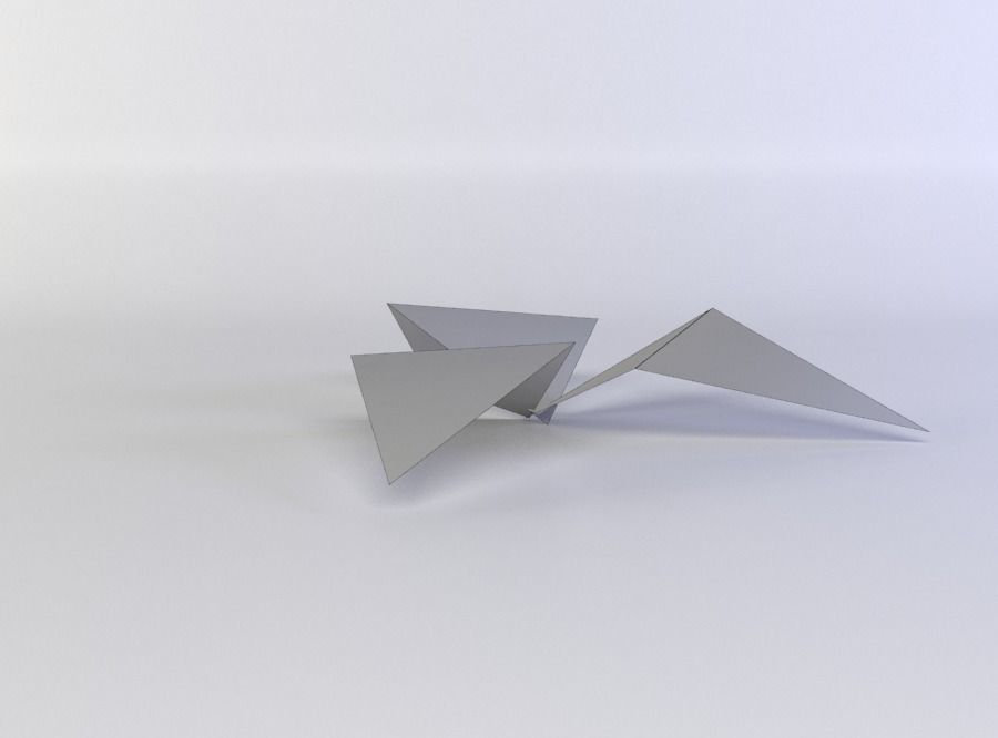 Plant pair of origami cranes Low-poly 3D model_5
