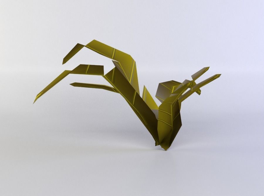 Plant origami tree Low-poly 3D model_0