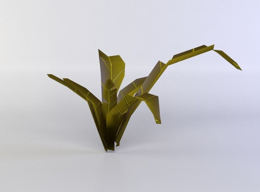 Plant origami tree Low-poly 3D model_1