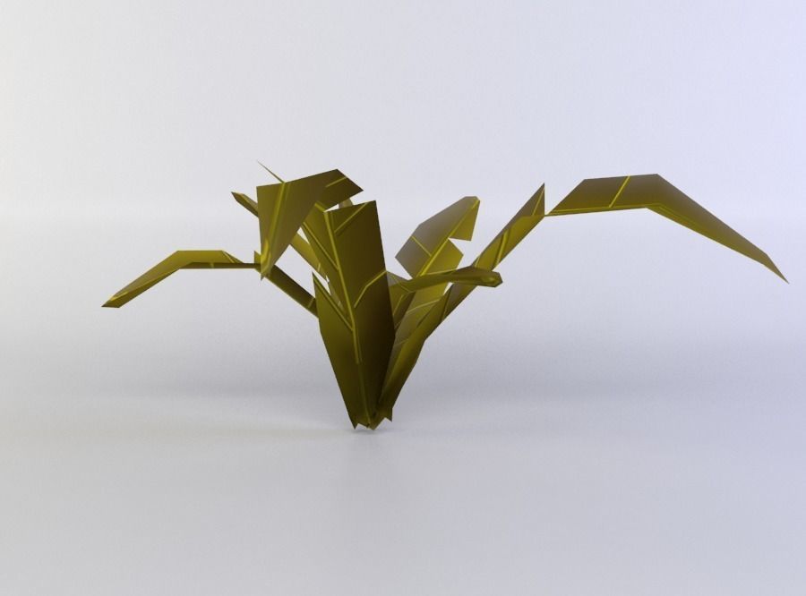 Plant origami tree Low-poly 3D model_2