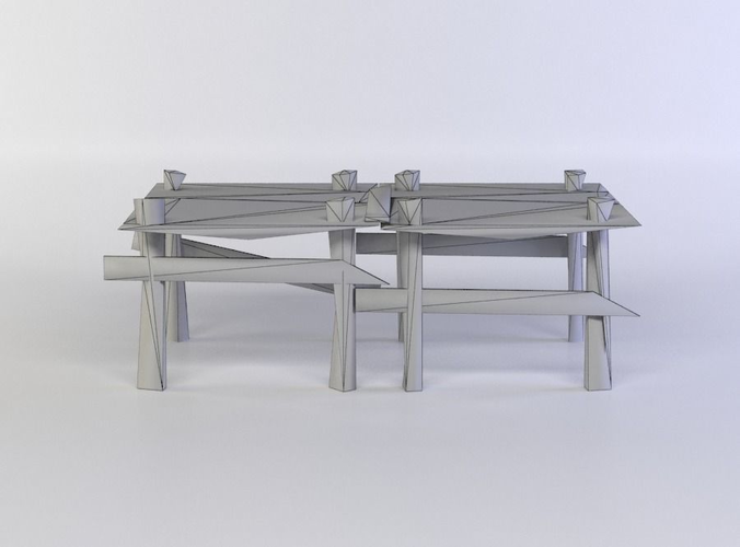 Wooden square platform