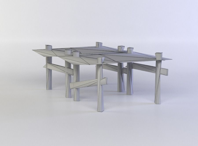 Wooden square platform