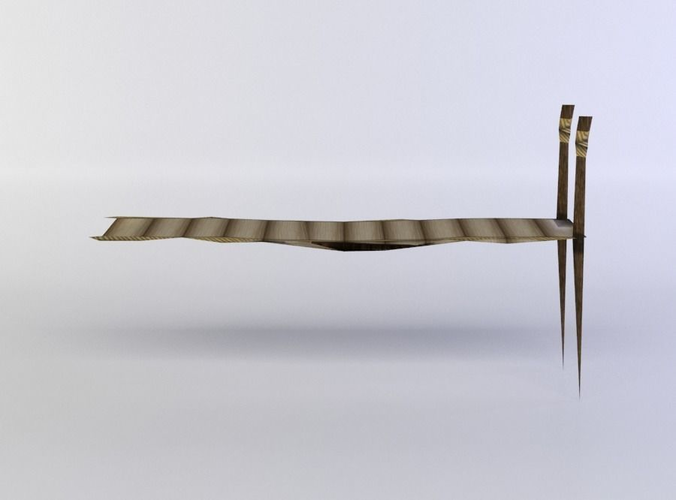 Wooden platform Low-poly 3D model