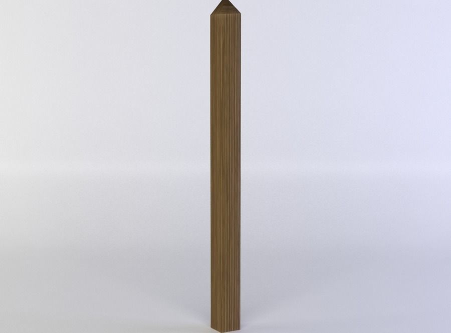 Fence segment pole Low-poly 3D model_2