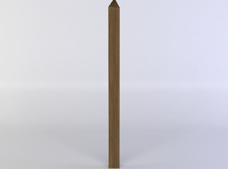 Fence segment pole Low-poly 3D model_0