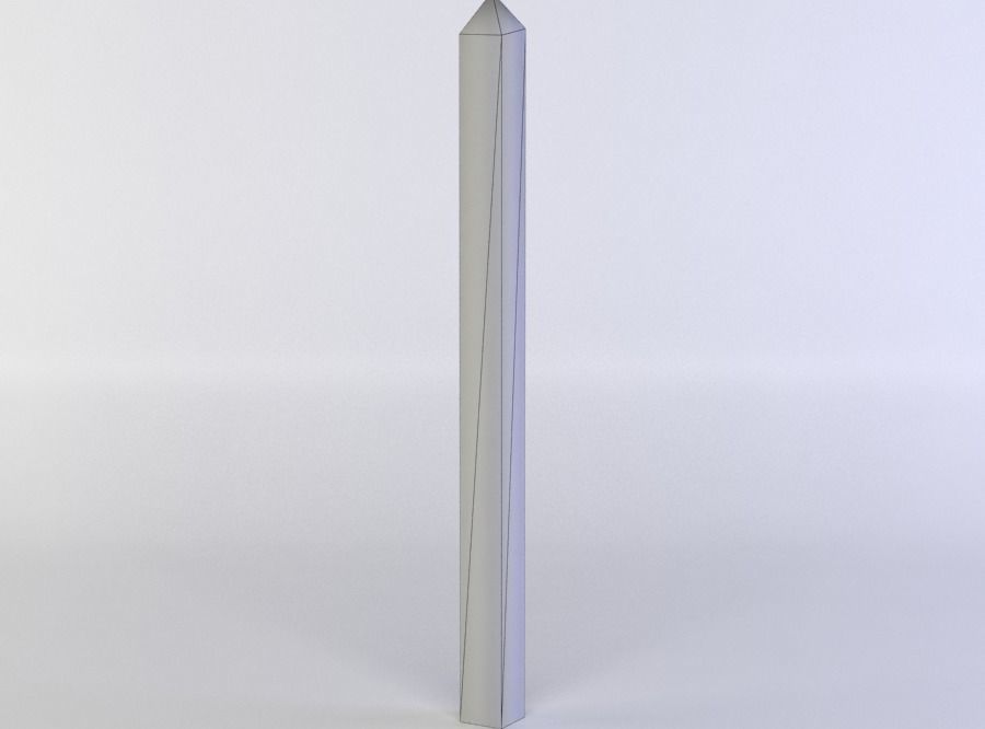 Fence segment pole Low-poly 3D model_4