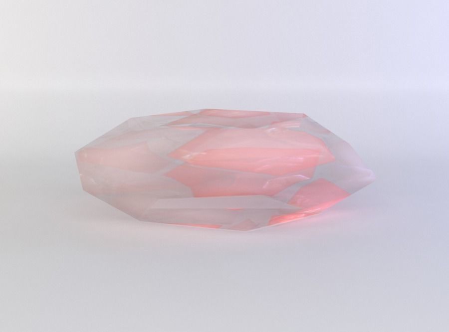 Diamond gemstone Low-poly 3D model_2