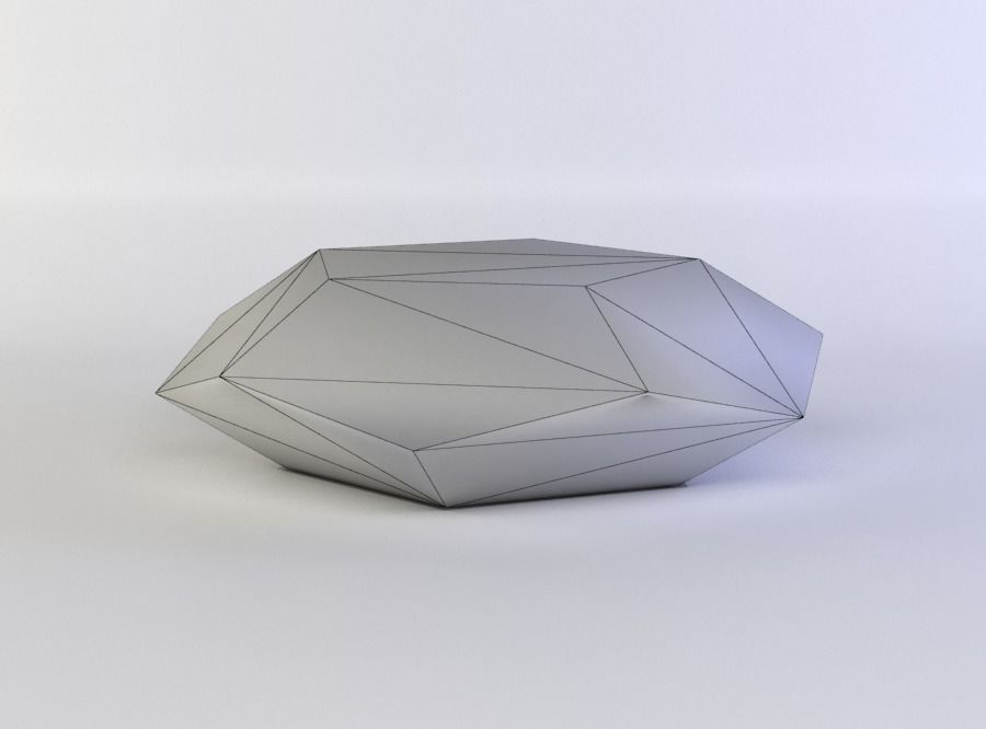 Diamond gemstone Low-poly 3D model_4