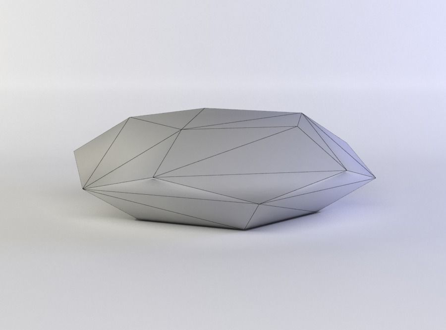 Diamond gemstone Low-poly 3D model_5