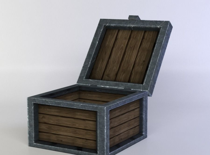 Wooden open chest