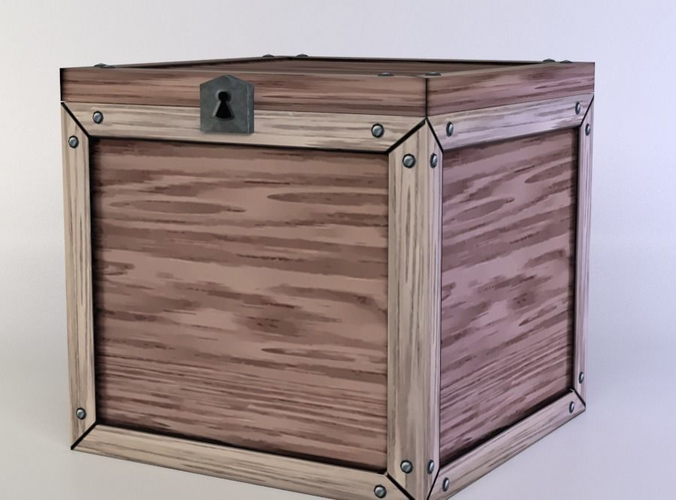 Box wooden with rivets