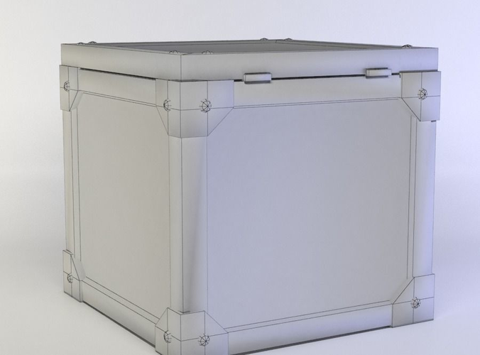 Box wooden with metal handles