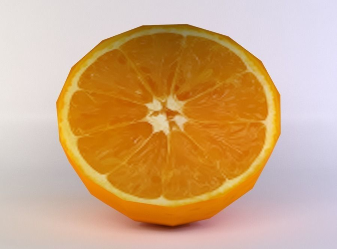 Orange half Low-poly 3D model