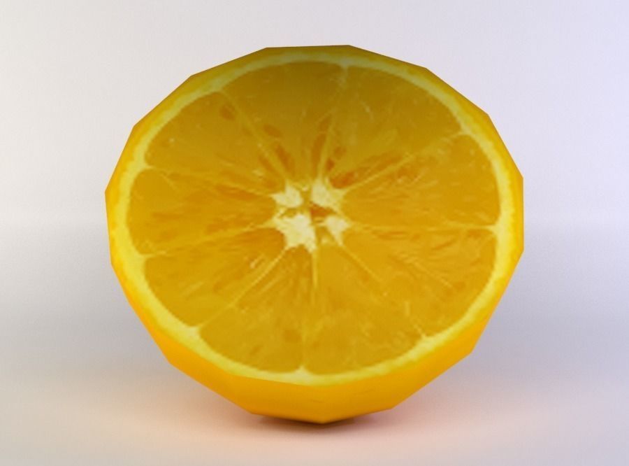Lemon half Low-poly 3D model_0