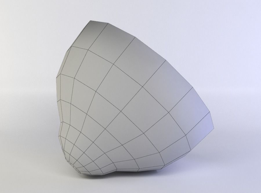 Lemon half Low-poly 3D model_5