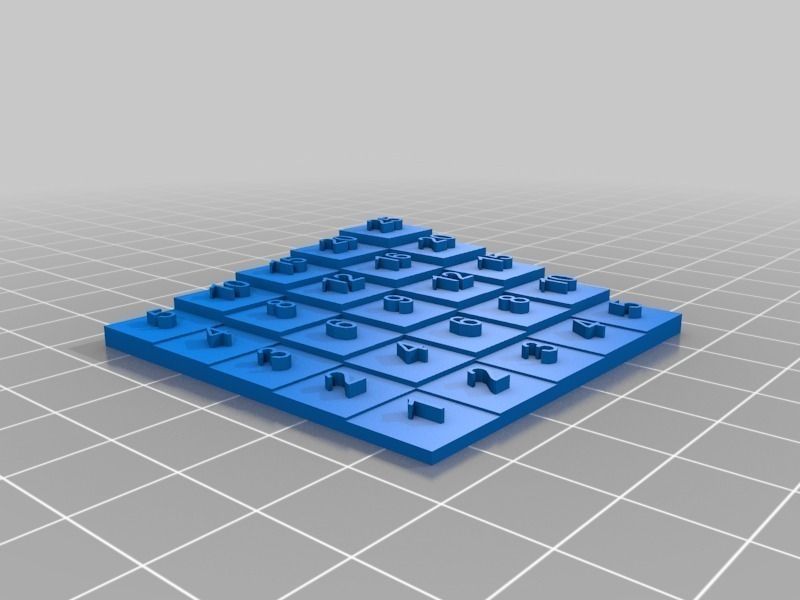 multiplication table 5x5 Free 3D print model_1