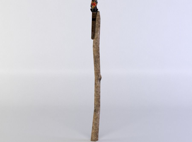 Torch wooden stick with bird