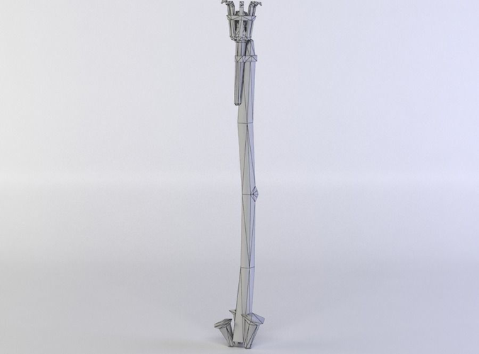 Torch wooden stick with two handles