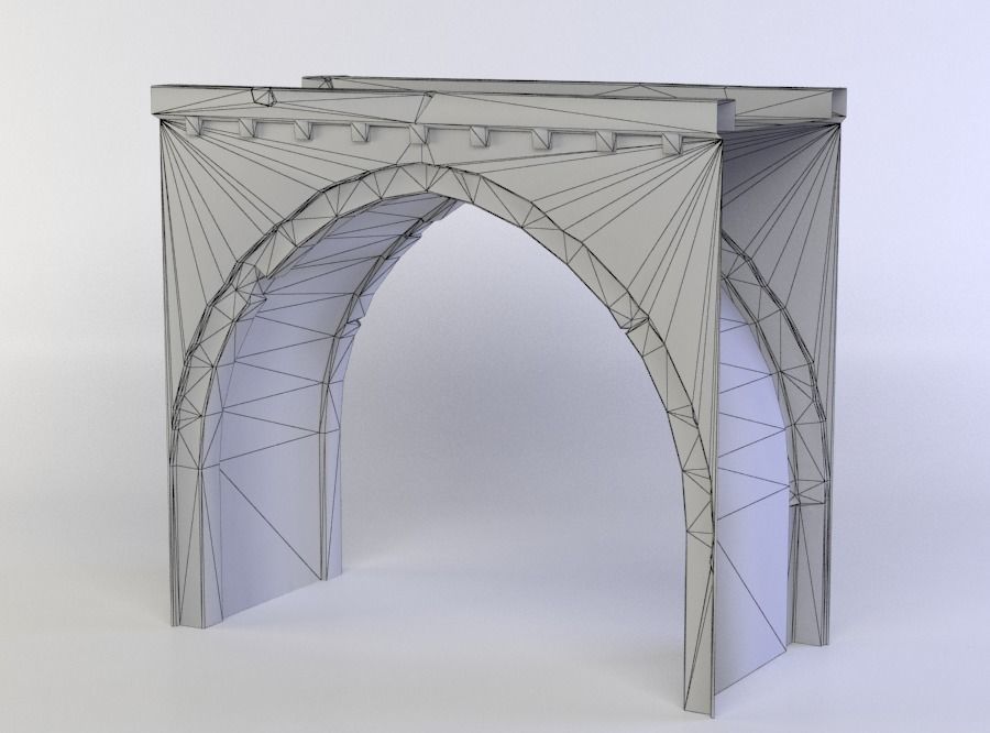 Bridge wooden ladder Low-poly 3D model_4