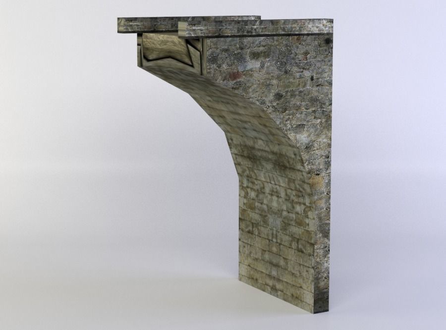 Bridge part Low-poly 3D model_2
