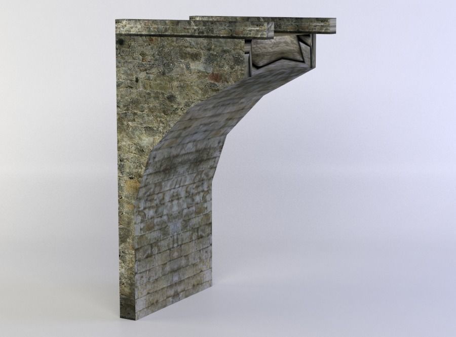 Bridge part Low-poly 3D model_1