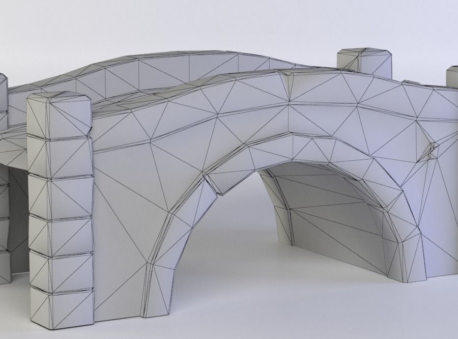 Small bridge Low-poly 3D model_5