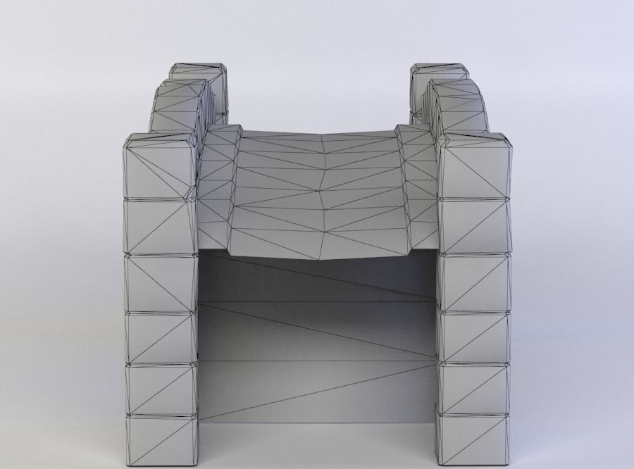 Small bridge Low-poly 3D model_3