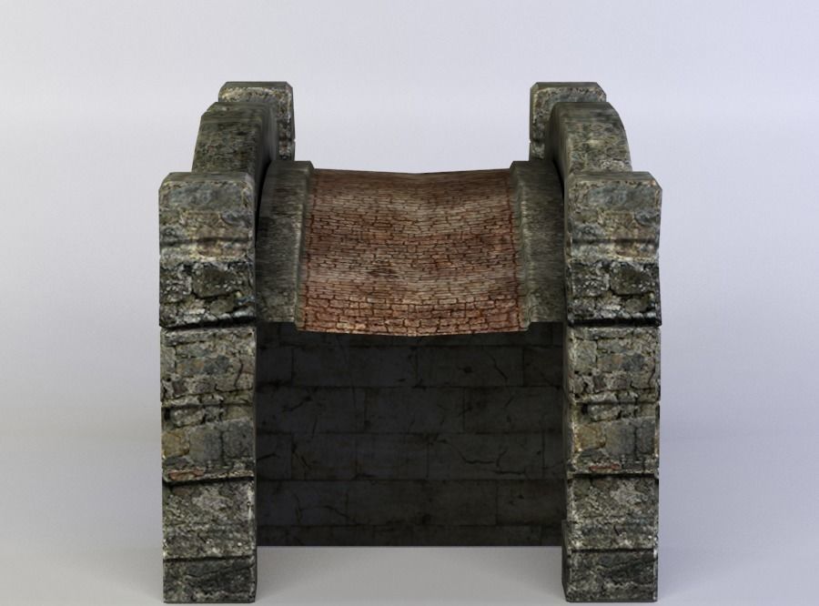 Small bridge Low-poly 3D model_0