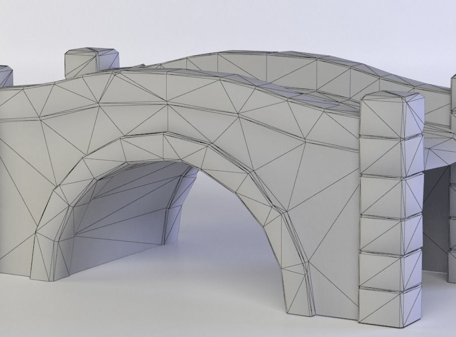 Small bridge Low-poly 3D model_4