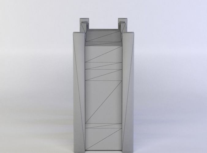 Bridge stone wall with door in middle