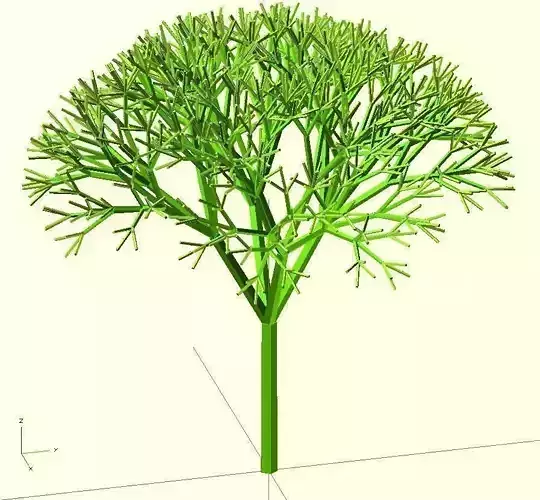 Recursive Tree with some degree of randomness Free 3D print model