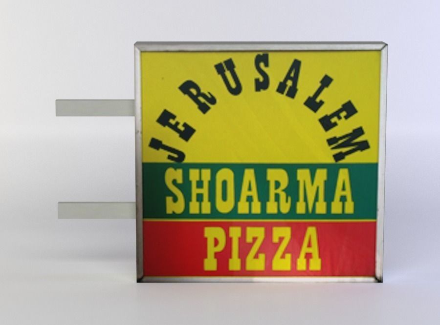 Advertisement box with triangle Low-poly 3D model