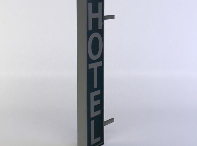Black hotel sign
