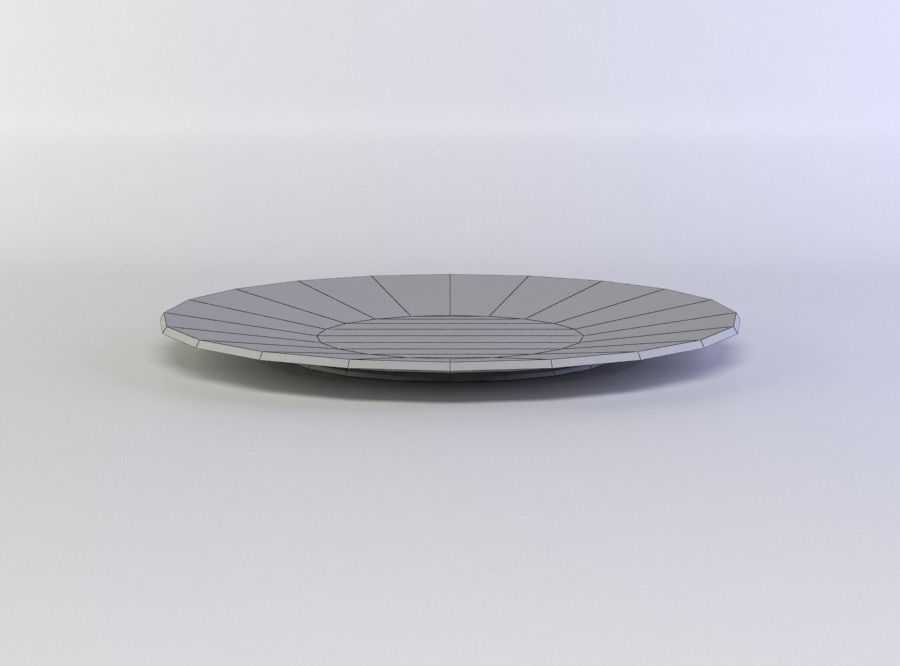 White plate Low-poly 3D model_3