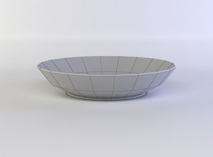 Deep plate Low-poly 3D model_4
