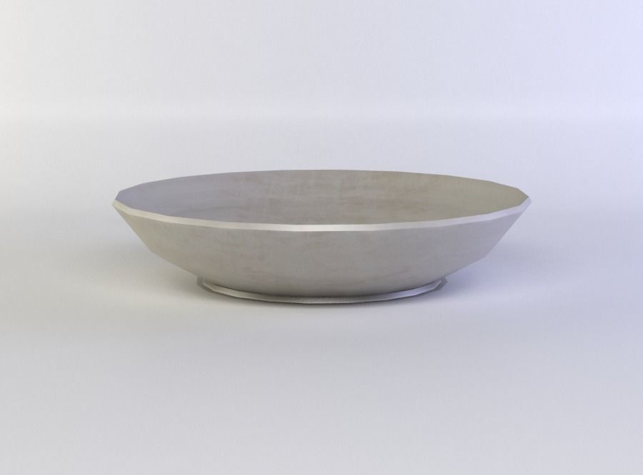 Deep plate Low-poly 3D model_2