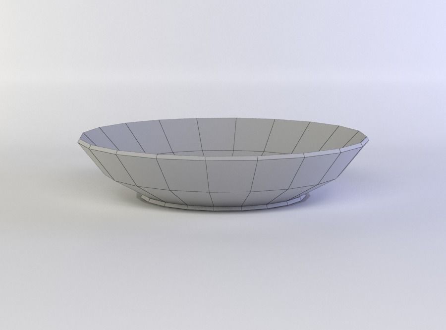 Deep plate Low-poly 3D model_5